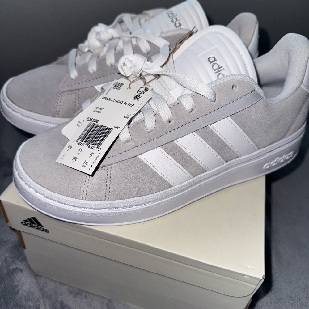 Adidas Gray and White Sneakers